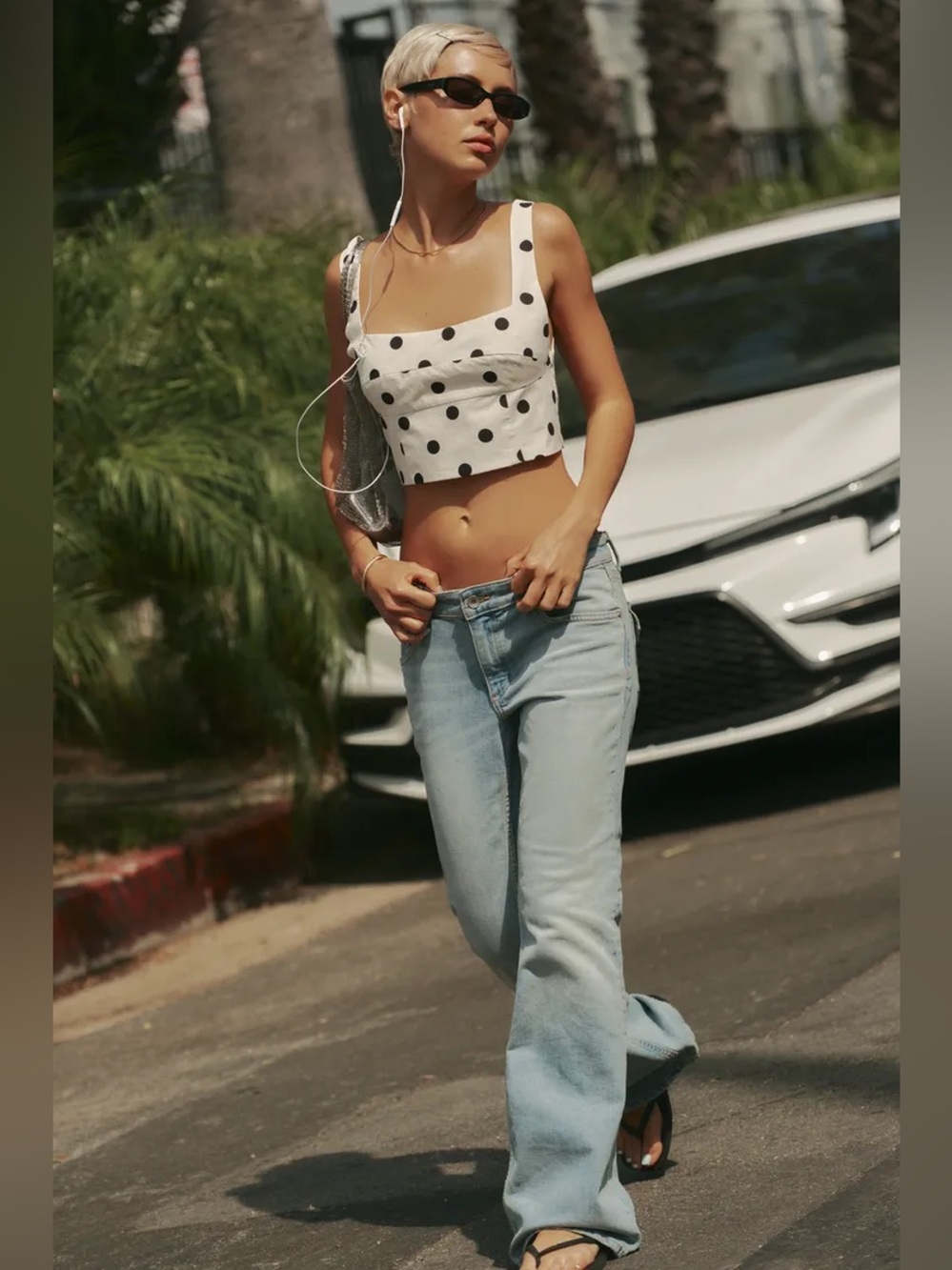 ZARA POLKA DOT CROP TOP